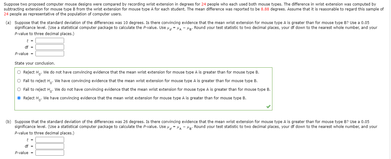 Solved Suppose two proposed computer mouse designs were | Chegg.com