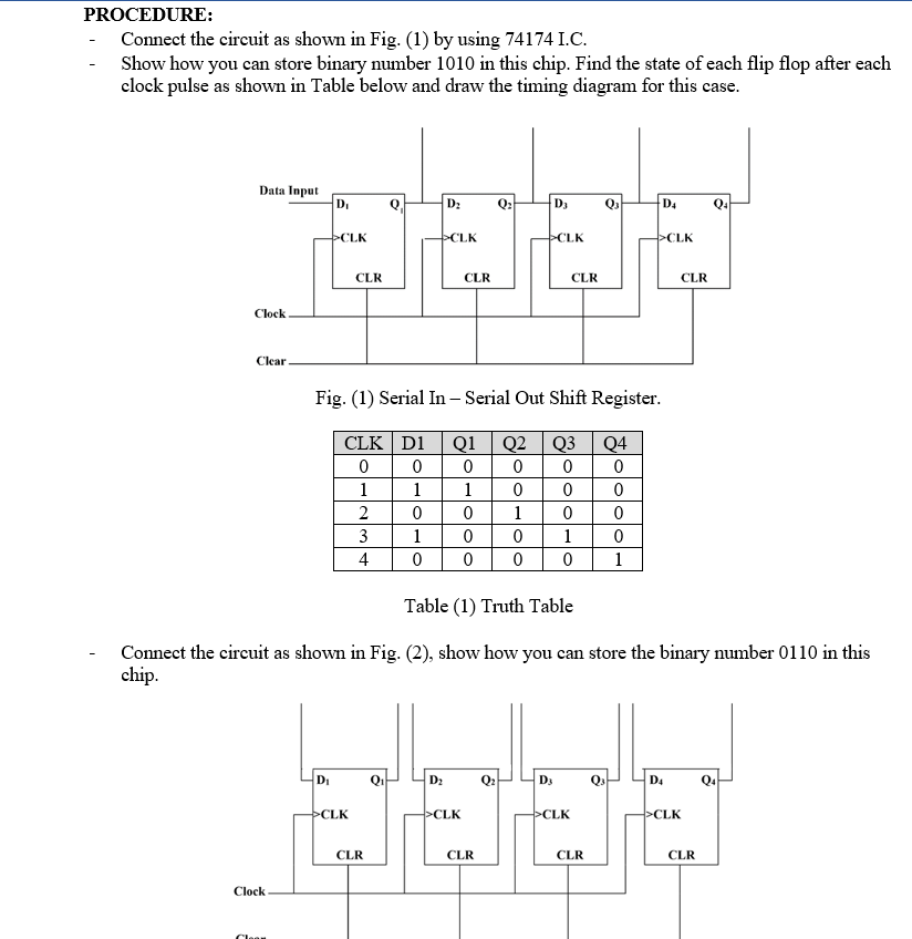 PROCEDURE: - Connect the circuit as shown in Fig. (1) | Chegg.com