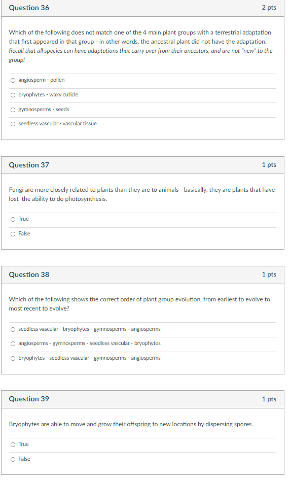 Solved Question 36 2 pts Which of the following does not | Chegg.com