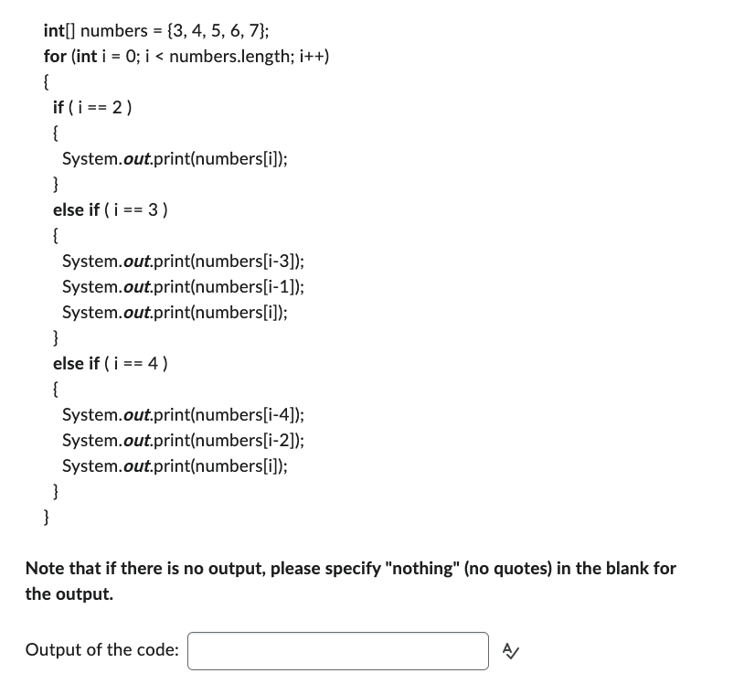 Solved Note that if there is no output, please specify | Chegg.com