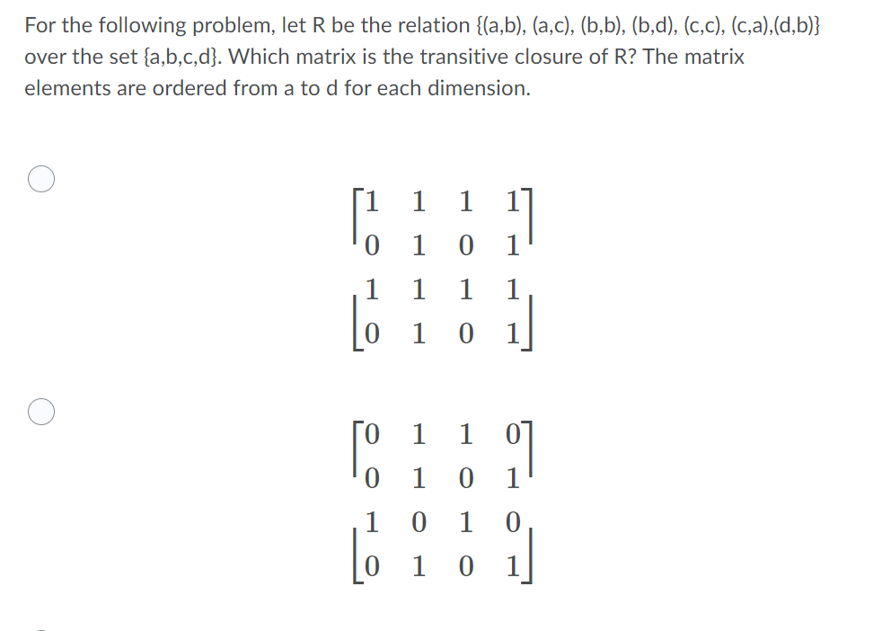 Solved For The Following Problem, Let R Be The Relation | Chegg.com