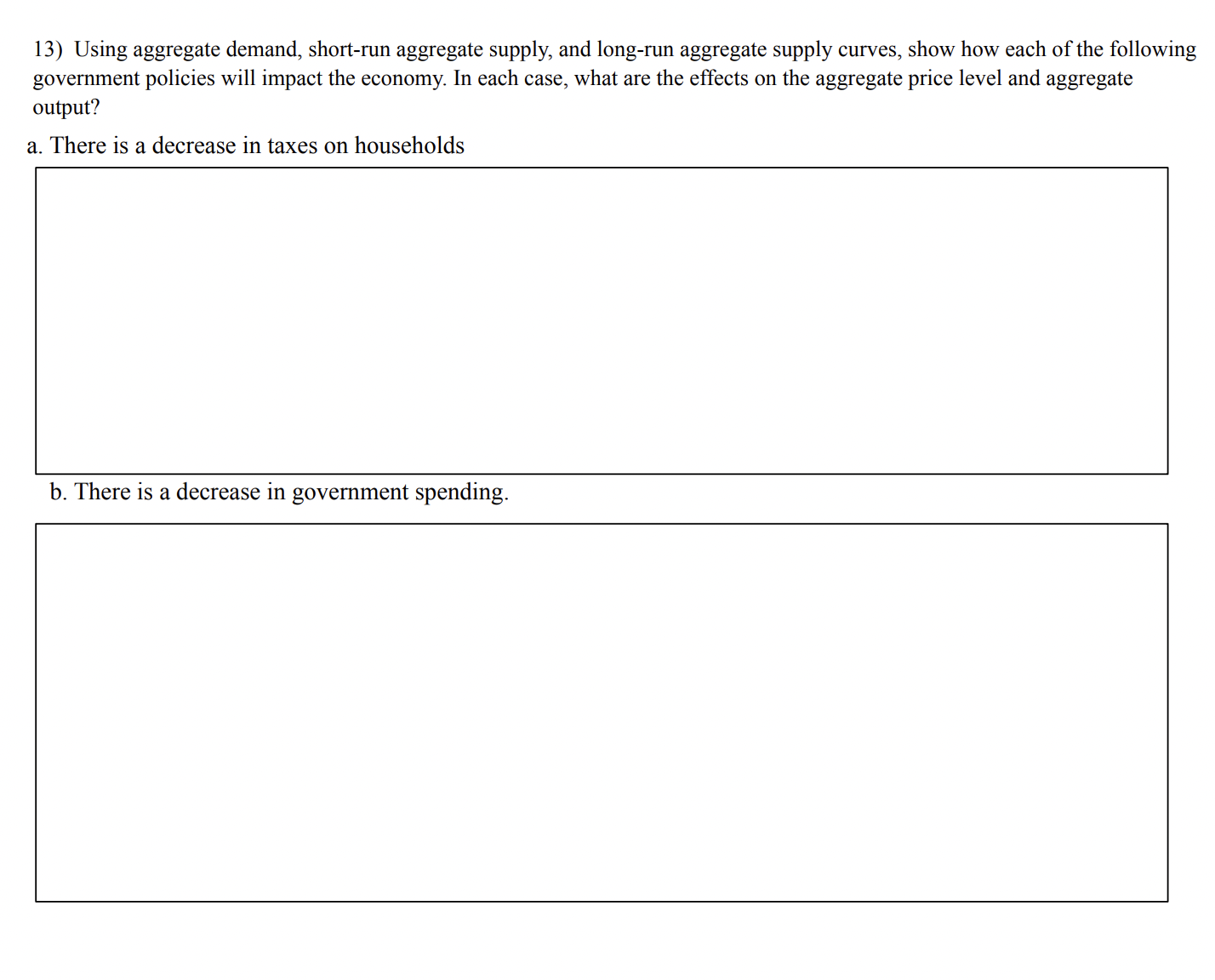 [Solved]: Using aggregate demand, short-run aggregate suppl