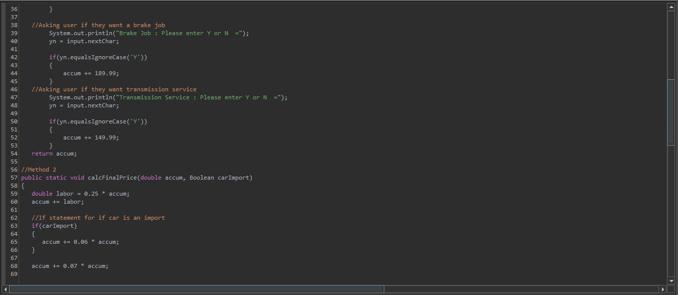 Solved Having trouble fixing my code so that it works as | Chegg.com