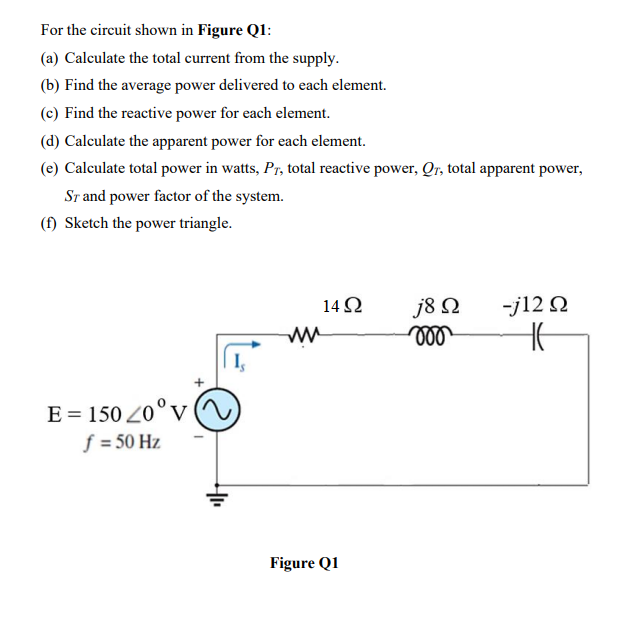 Solved For the circuit shown in Figure Q1: (a) Calculate the | Chegg.com