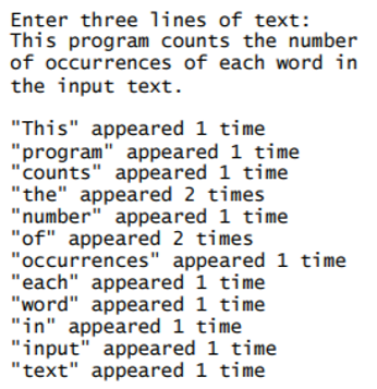 Solved Write a program that reads three lines of text and | Chegg.com