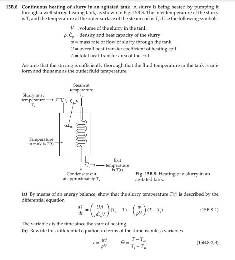 Solved Continuous heating of slurry in an agitated tank. A | Chegg.com