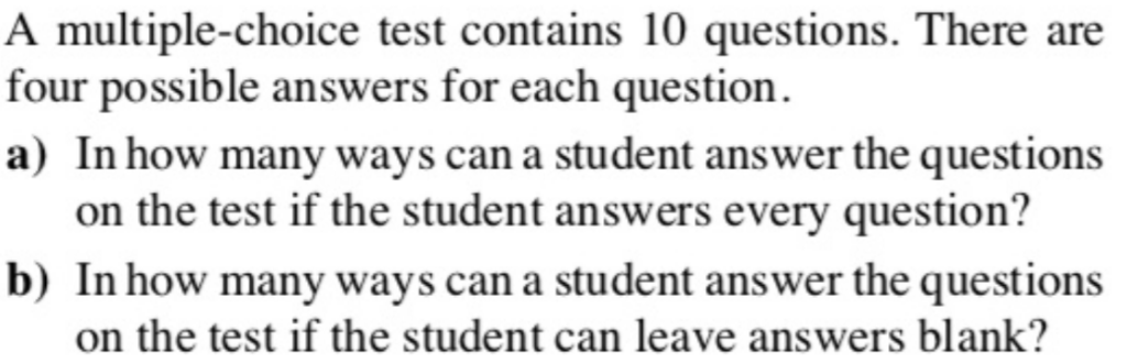 Solved A multiple-choice test contains 10 questions. There | Chegg.com