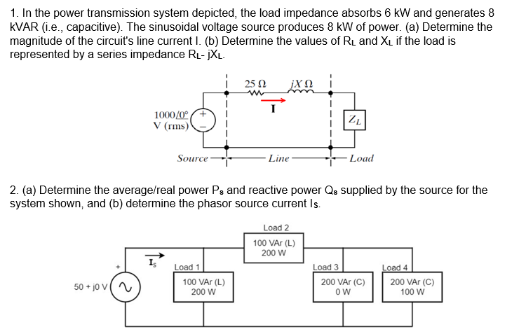 Solved 1. In the power transmission system depicted, the | Chegg.com