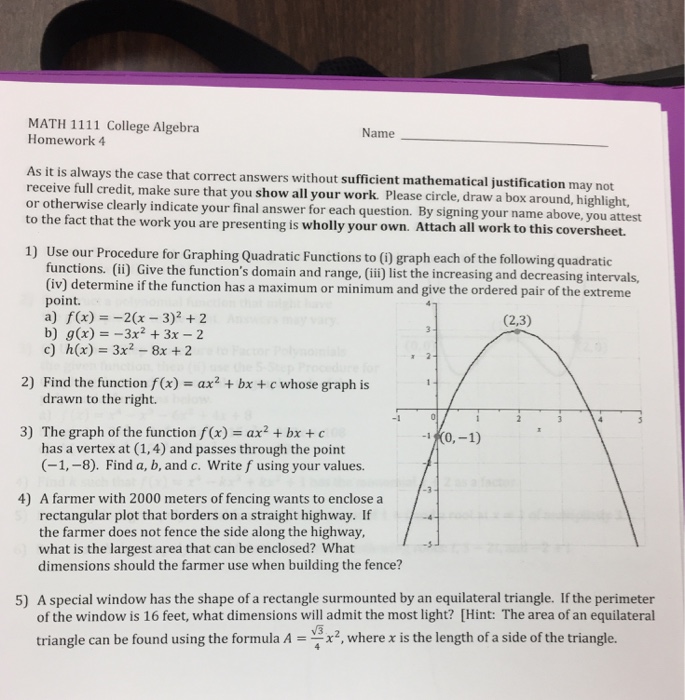 need help with college algebra homework