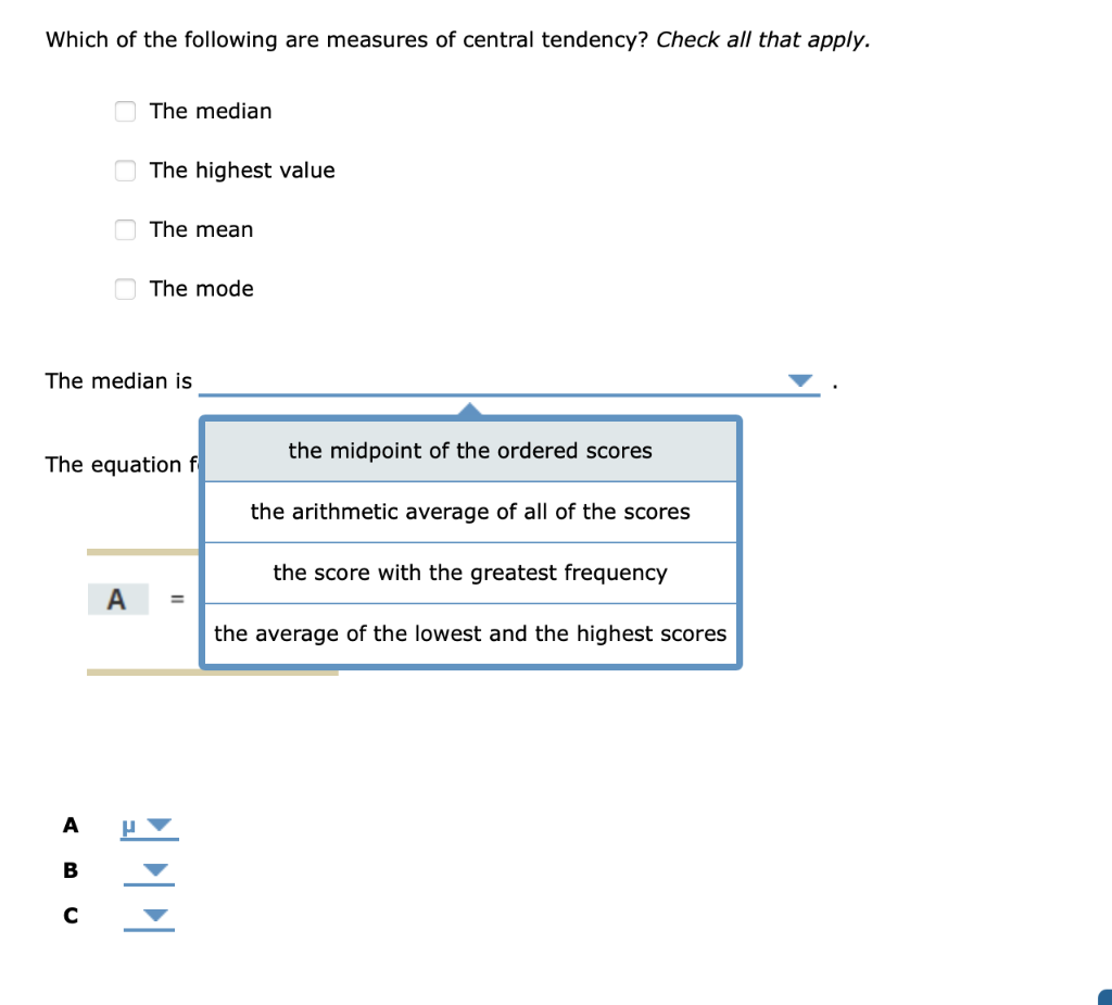 Solved Which of the following are measures of central | Chegg.com