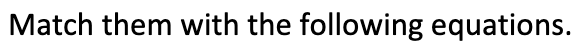 Match them with the following equations.