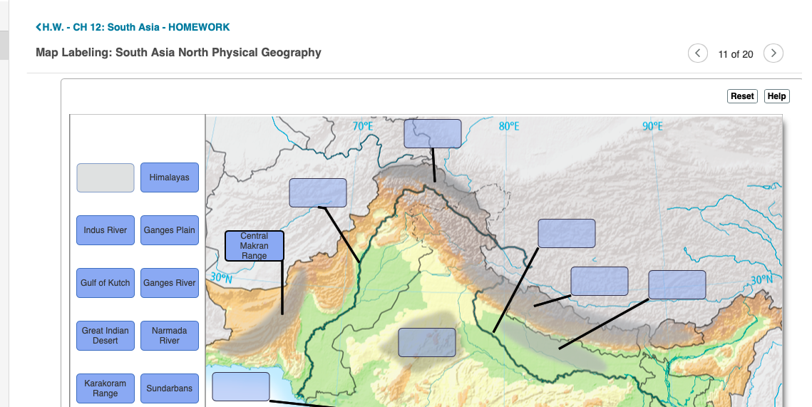 Central Makran Range Map