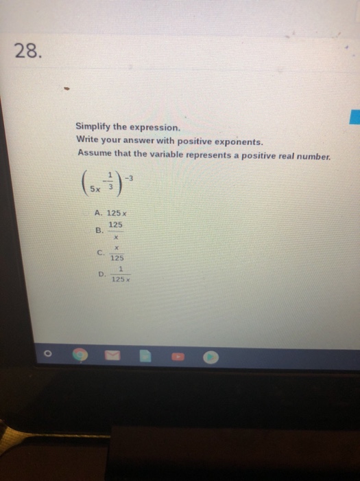 Solved 28. Simplify the expression. Write your answer with | Chegg.com