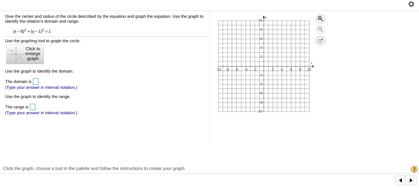 Solved Give the center and radius of the circle described by | Chegg.com