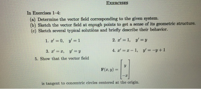Solved EXERCISES In Exercises 1-4: (a) Determine the vector | Chegg.com