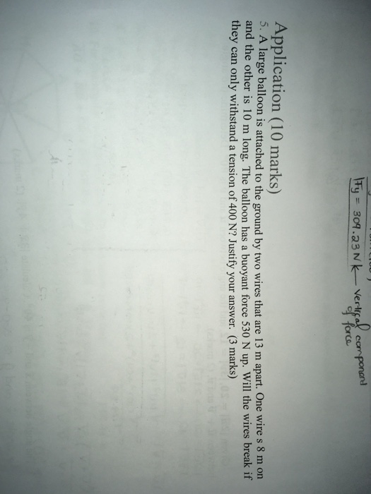Solved Application (10 marks) 5. A large balloon is attached | Chegg.com