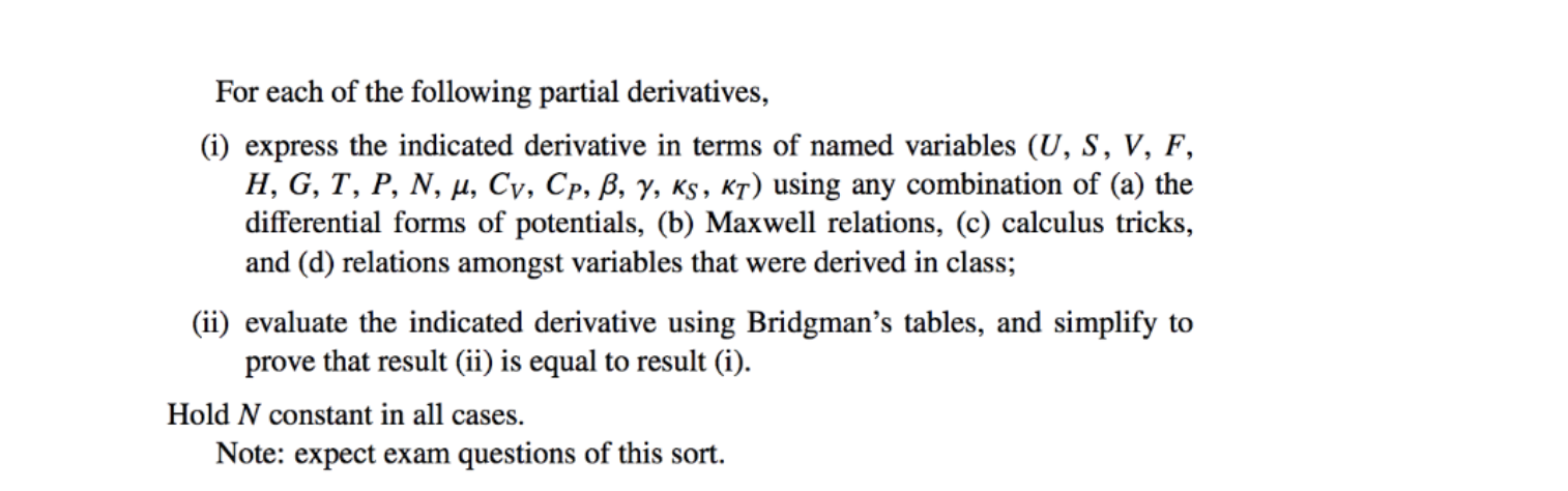 For Each Of The Following Partial Derivatives I Chegg Com