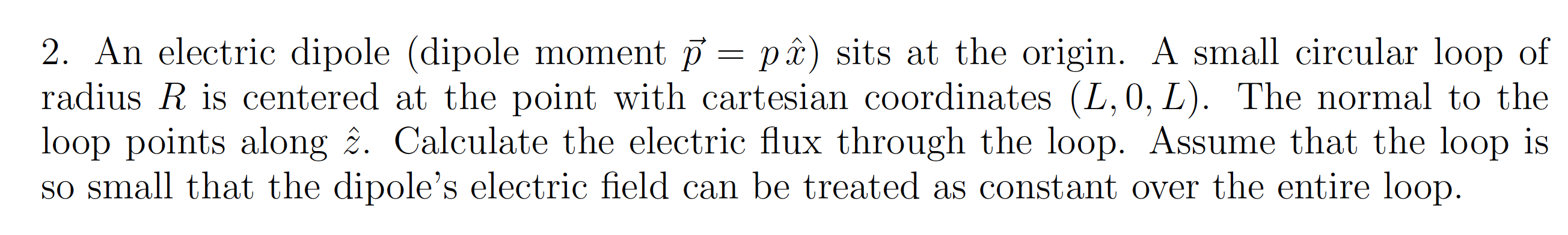 Solved 2. An electric dipole (dipole moment p=px^ ) sits at | Chegg.com