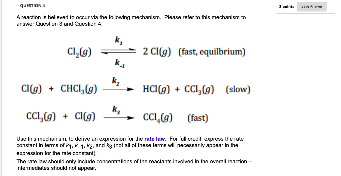 Solved QUESTION 3 1 points Save Answer A reaction is | Chegg.com