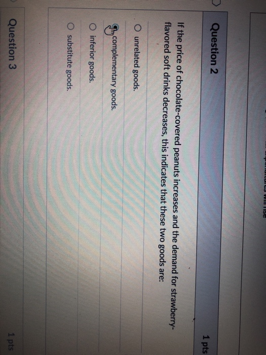 Solved D Question 2 1 pts If the price of chocolate-covered | Chegg.com