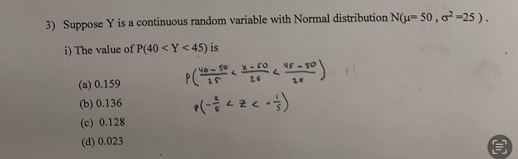 Solved 3) Suppose Y is a continuous random variable with | Chegg.com