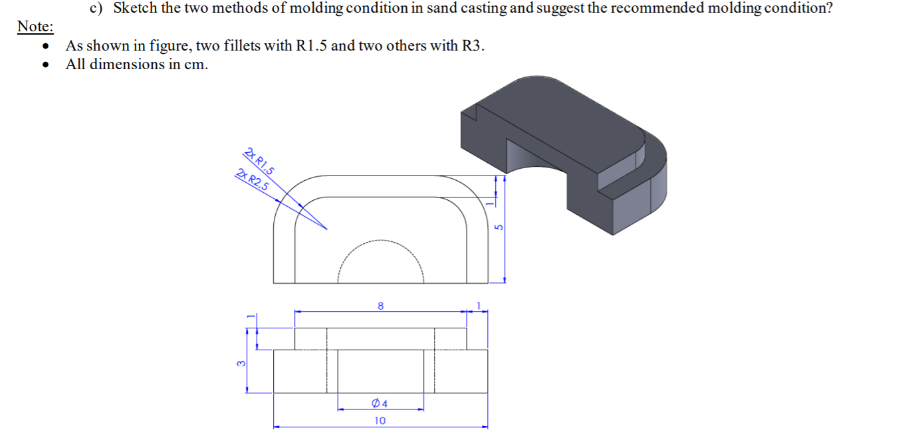 Solved c) Sketch the two methods of molding condition in | Chegg.com