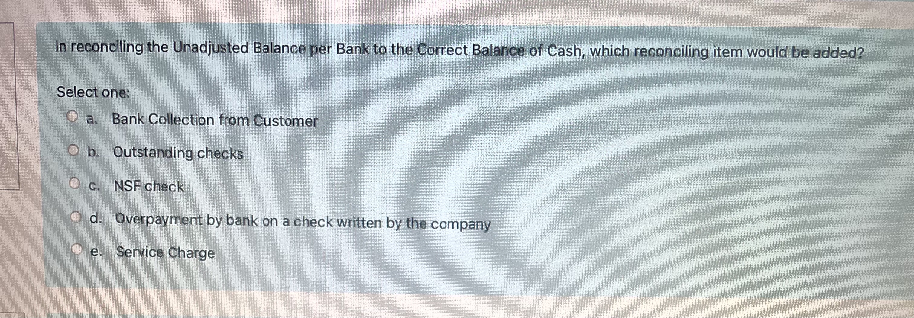 unadjusted cash balance per books formula