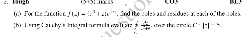 Solved A For The Function F Z Z3 Z E1 Z Find The Poles