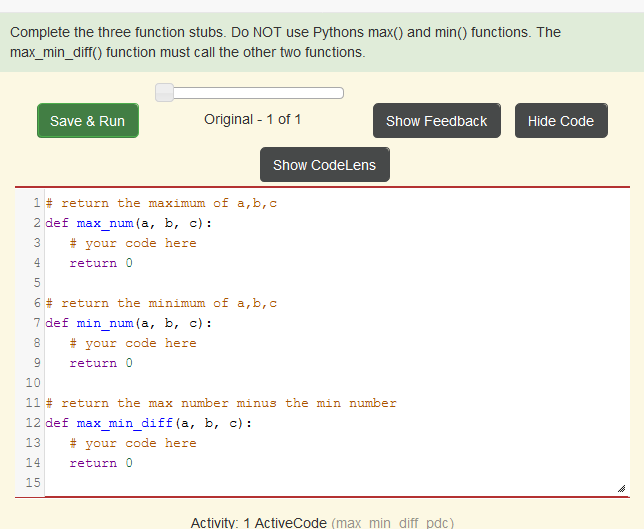 Solved Complete The Three Function Stubs Do Not Use Pythons Chegg Com