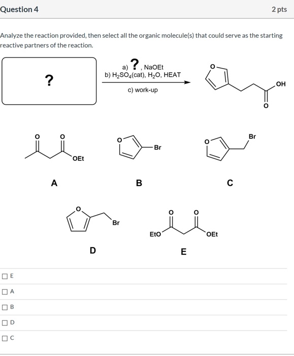 Solved Question 4 2 pts Analyze the reaction provided, then | Chegg.com