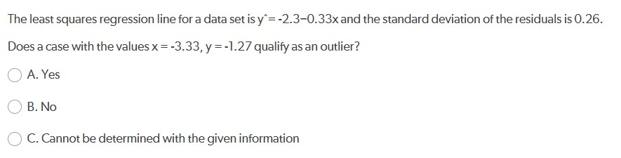 Solved The least squares regression line for a data set is | Chegg.com
