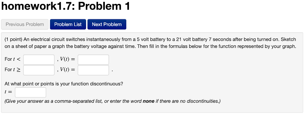 Solved homework1.7: Problem 1 Previous Problem Problem List | Chegg.com