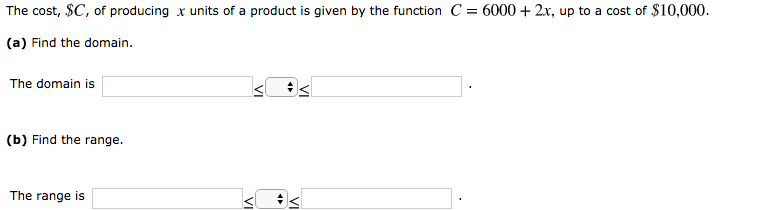 Solved The cost, $C, of producing x units of a product is | Chegg.com