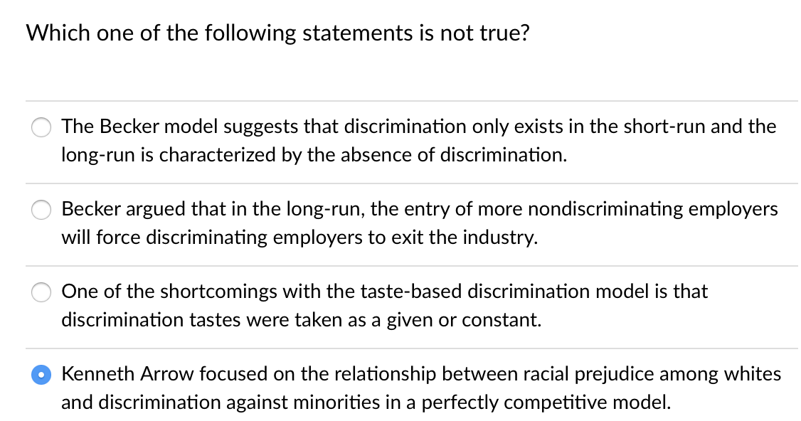 Solved Which one of the following statements is not true? | Chegg.com