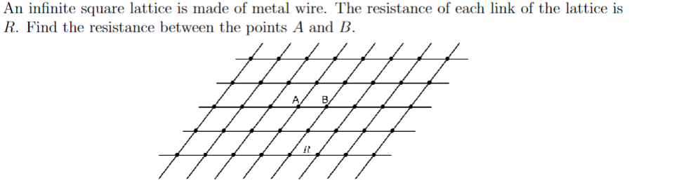 Solved An infinite square lattice is made of metal wire. The | Chegg.com