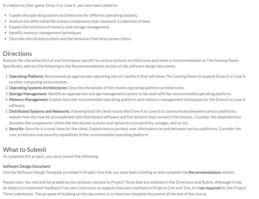 Solved In this project, you will demonstrate your mastery of | Chegg.com