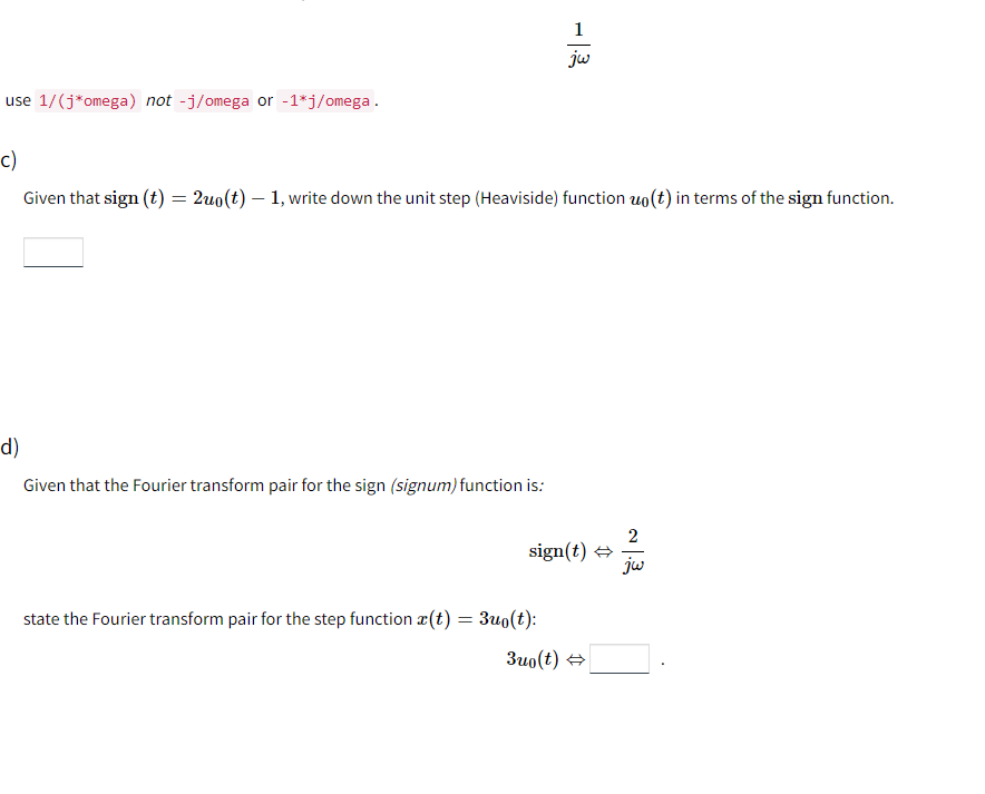 Solved 1 use 1 j omega not j omega or 1 j omega. c Chegg