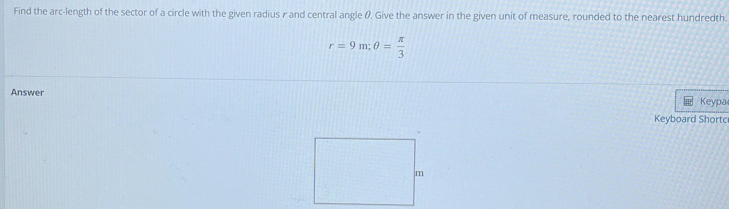 solved-find-the-arc-length-of-the-sector-of-a-circle-with-chegg