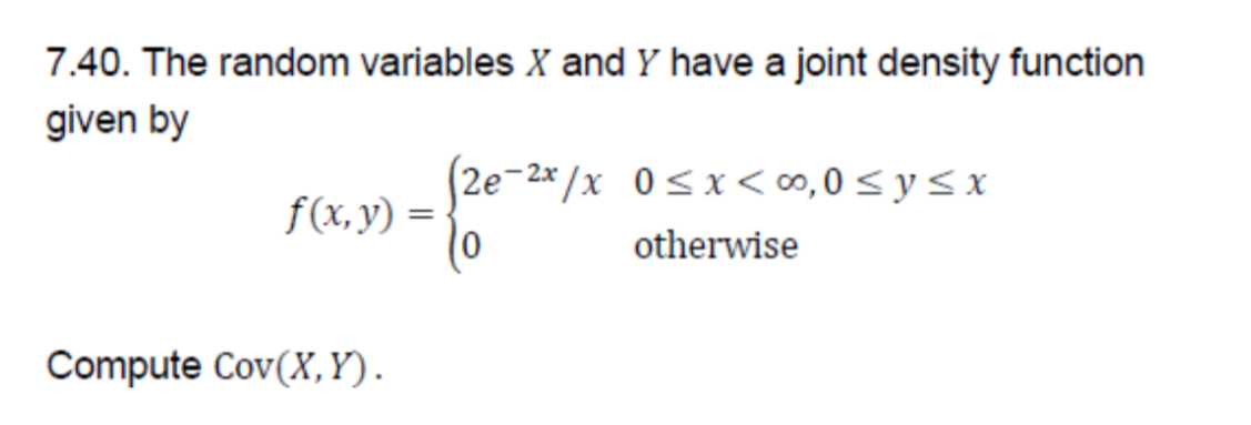 Solved 7.40. The random variables X and Y have a joint | Chegg.com