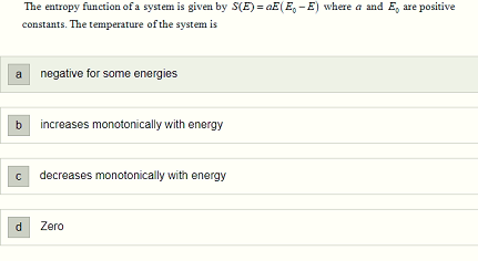 Solved The entropy function of a system is given by S(E)=E( | Chegg.com