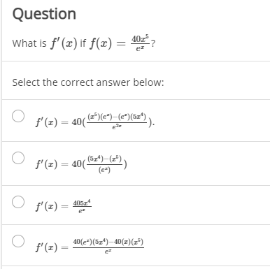 Solved Question What Is F X If F X 40 37 Select Th Chegg Com