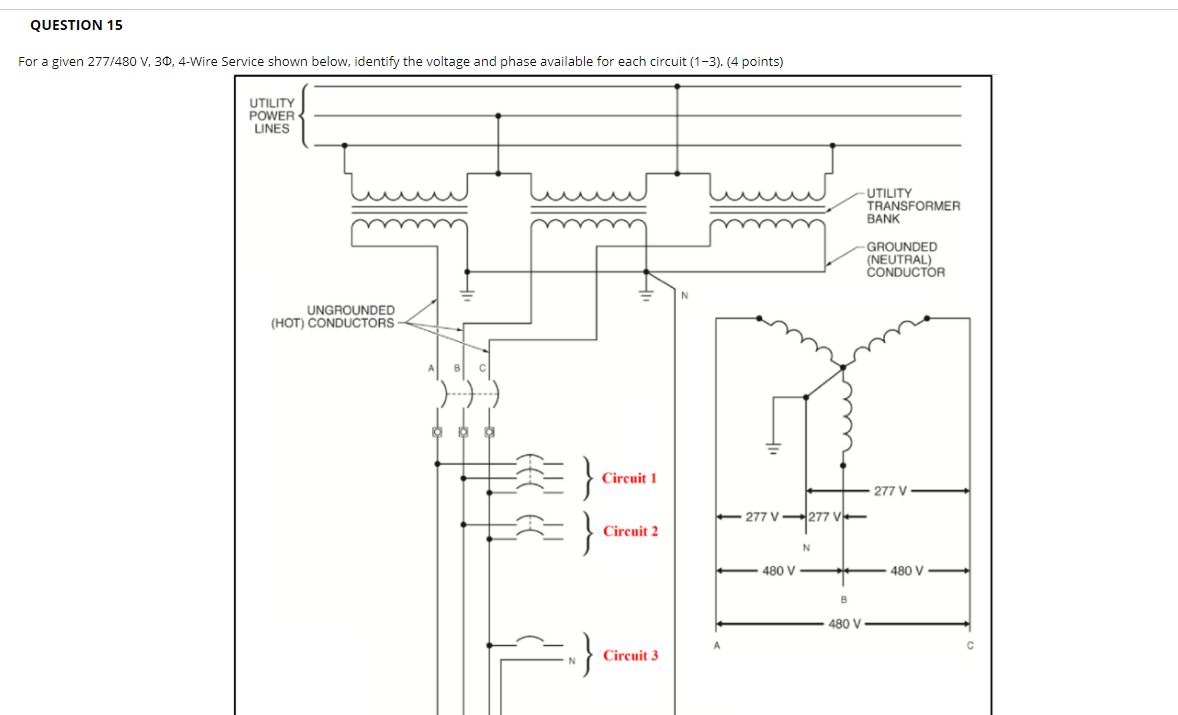 Solved QUESTION 15 For A Given 277/480 V, 30, 4Wire Service 