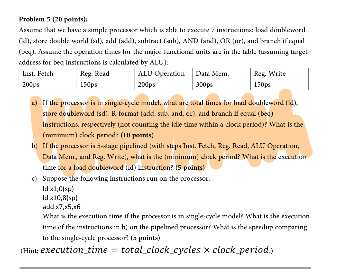 Solved Problem 5 ( 20 Points): Assume That We Have A Simple | Chegg.com