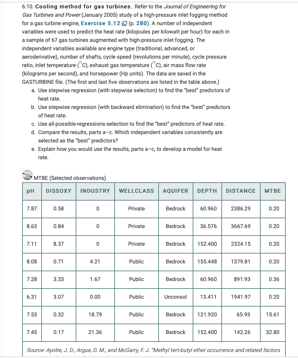 Solved 6.10. Cooling method for gas turbines. Refer to the | Chegg.com