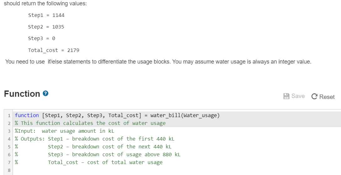 Q3. Calculate water bill The water usage charges from | Chegg.com