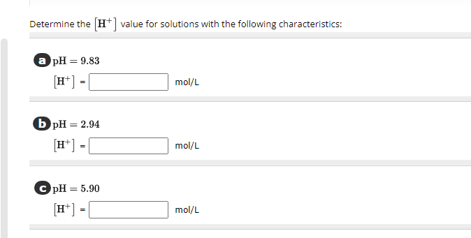 Solved Determine The \\( \\left[\\mathrm{H}^{+}\\right] | Chegg.com