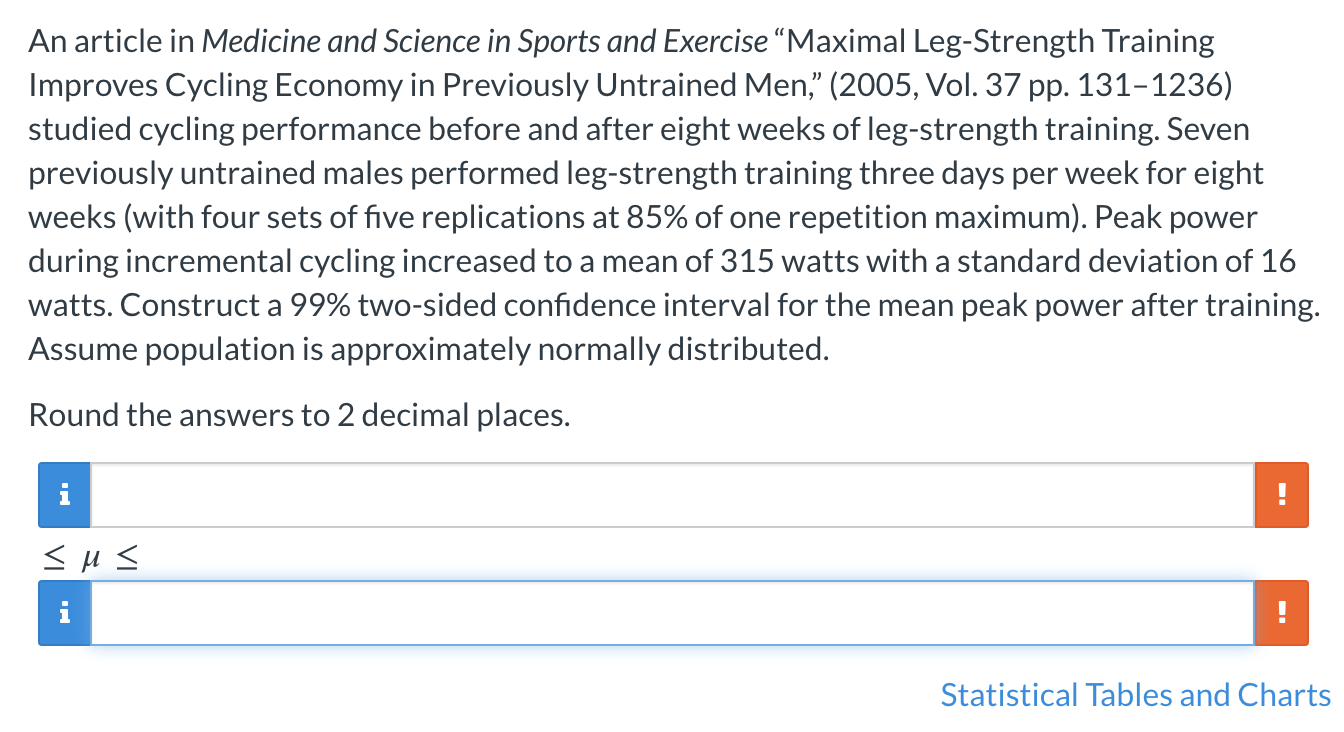 Solved An article in Medicine and Science in Sports and