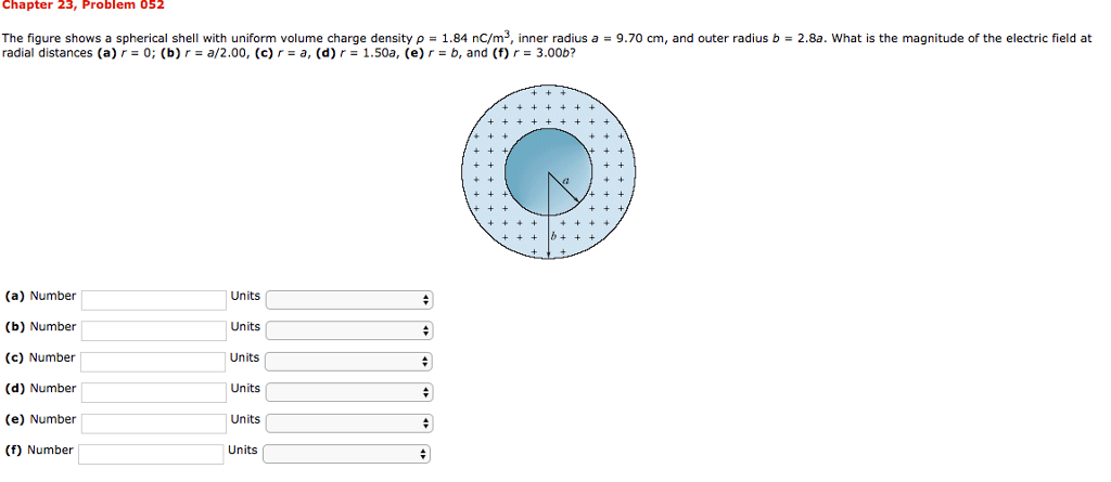 Solved Chapter 23, Problem 052 The figure shows a spherical | Chegg.com