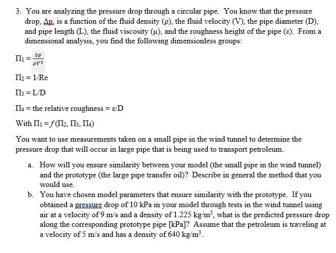 Solved 3. You are analyzing the pressure drop through a | Chegg.com