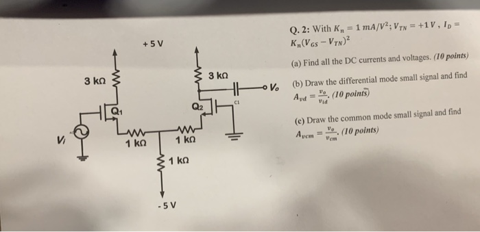 Solved +5V (a) Find all the DC currents and voltages.(10 | Chegg.com